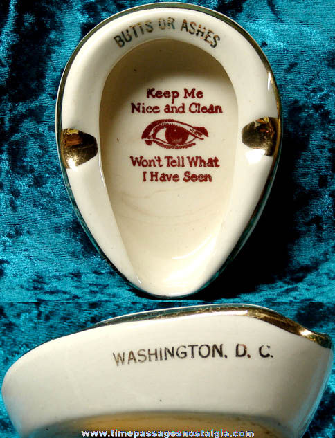 Old Washington, D.C. Advertising Souvenir Ceramic Bedpan Cigarette Ashtray