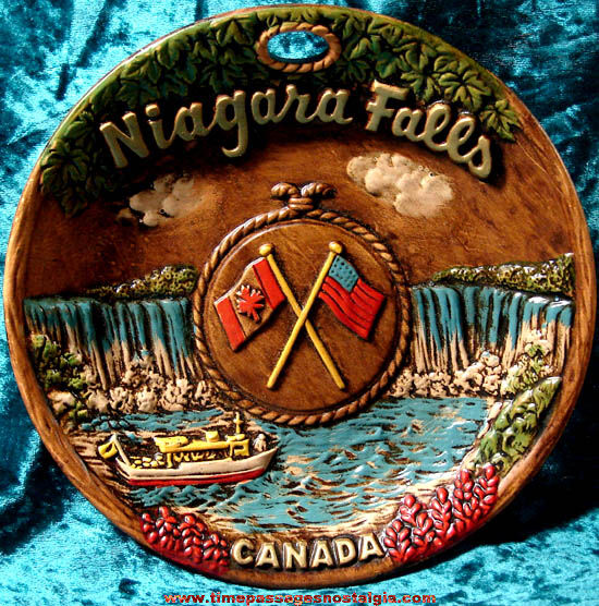 Colorful Old Ceramic or Pottery Niagara Falls Advertising Souvenir Plate