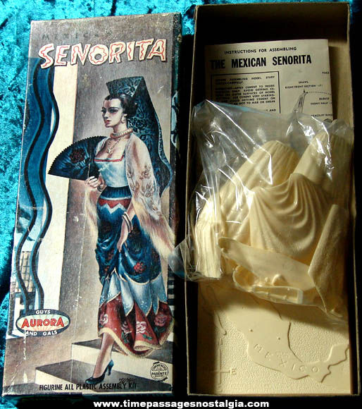 Unbuilt & Boxed 1959 Aurora Mexican Senorita Model Kit