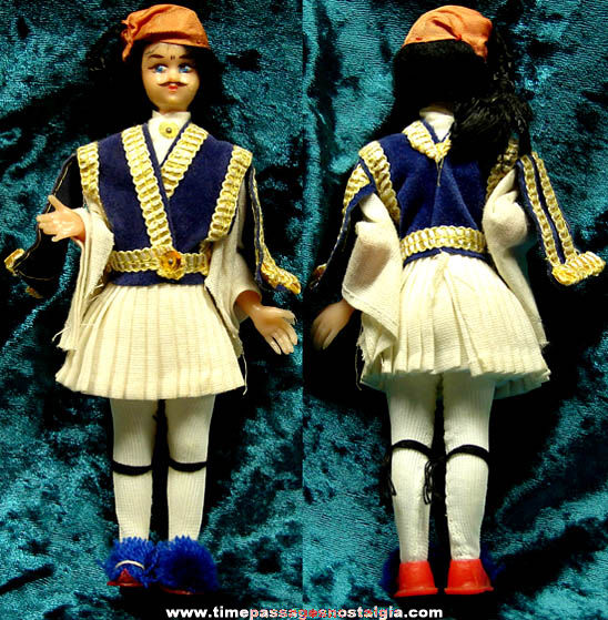 Small Old Dressed Greek Toy Doll