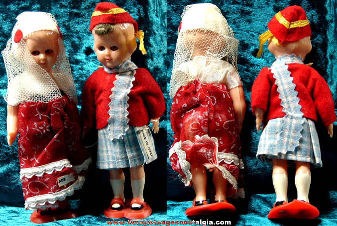 Small Old Dressed Italian Toy Doll Couple