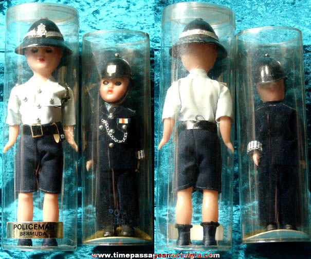 (2) Different Old Boxed Bermuda Souvenir Police Dolls