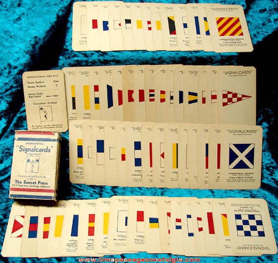 Old Boxed Set of Naval International Signal Flag Cards