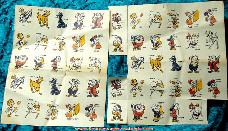 (97) Colorful Boxed ©1961 Walt Disney Cartoon Character Tattoos