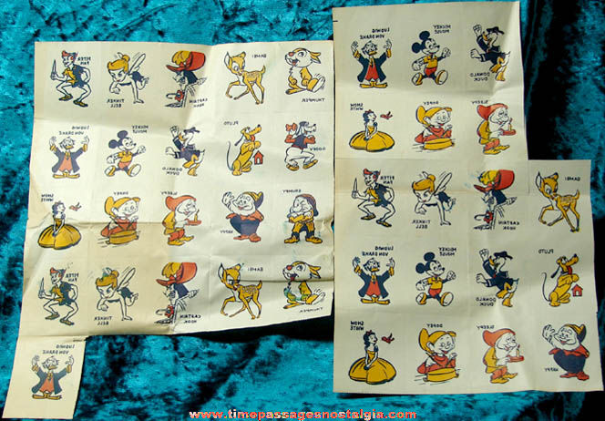 (97) Colorful Boxed ©1961 Walt Disney Cartoon Character Tattoos