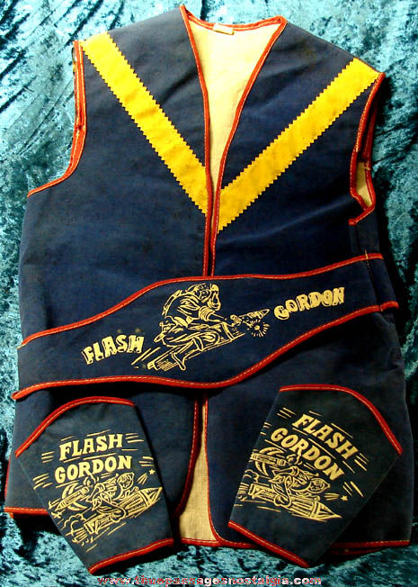 Old Flash Gordon Space Character Vest & Cuffs Costume Set