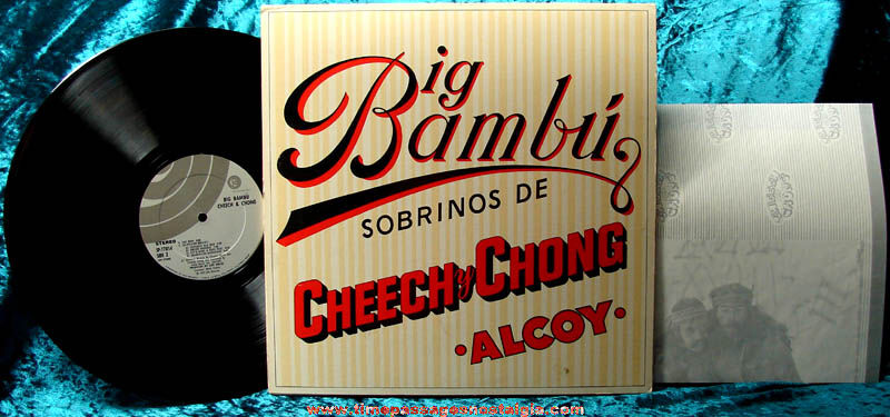 ©1972 Cheech & Chong Big Bambu Record Album With Unused Rolling Paper