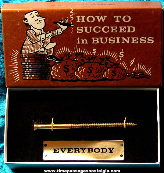 Boxed 1968 How To Succeed In Business Joke Novelty Item