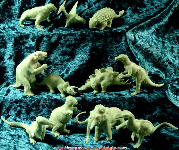 (11) Old MARX Dinosaur & Prehistoric Animal Play Set Figures