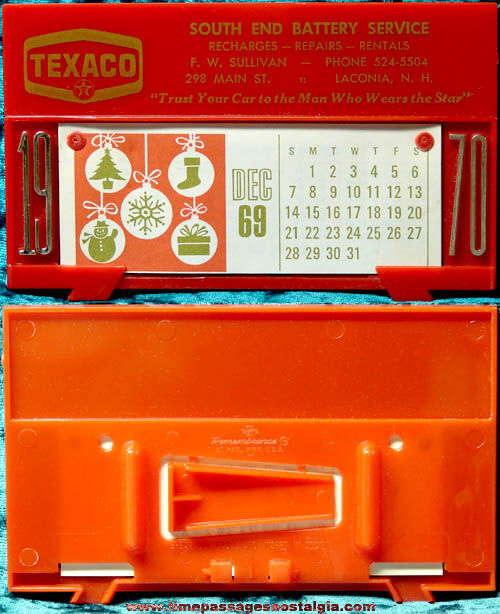 Unused 1970 Laconia New Hampshire Texaco Advertising Premium Calendar