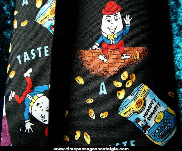 Colorful Unused Humpty Dumpty Potato Chip Employee Silk Advertising Neck Tie