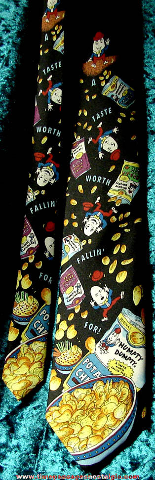 Colorful Unused Humpty Dumpty Potato Chip Employee Silk Advertising Neck Tie