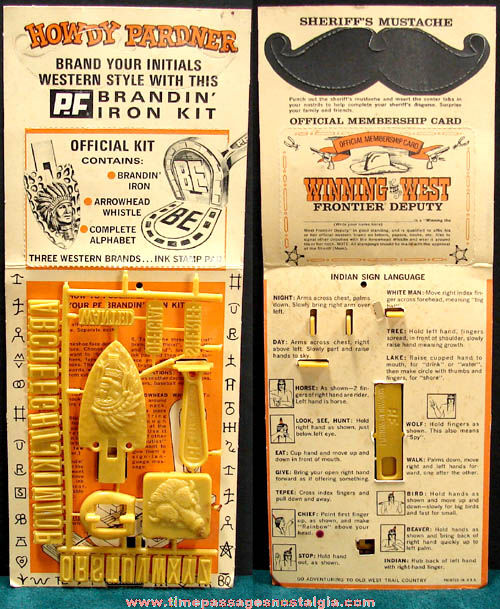 Old Unused P.F. Flyers Shoes Advertising Premium Western Branding Iron Kit