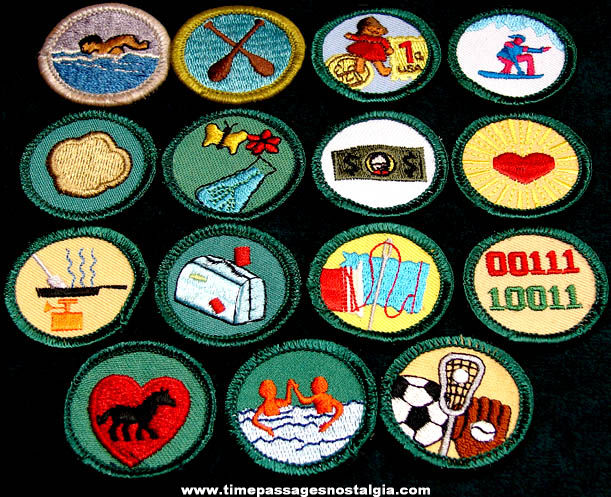 (15) Different Colorful New England Girl Scout Cloth Merit Patches