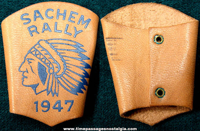 1947 Boy Scouts Sachem Rally Leather Neckerchief Slide