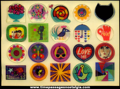 (19) Colorful Old Unused Flicker or Lenticular Stickers