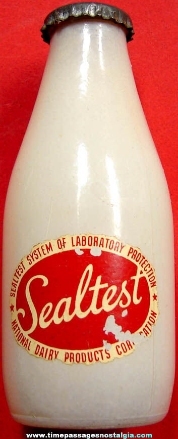 Old Sealtest Milk Advertising Glass Shaker Bottle