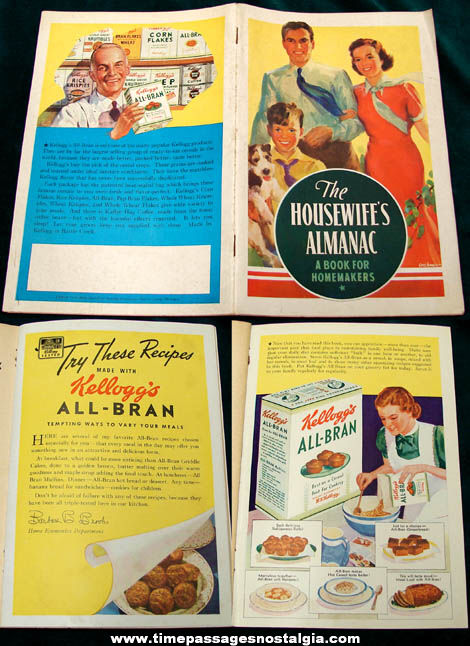 ©1938 Kellogg’s Cereal Advertising Premium Housewife Almanac Booklet