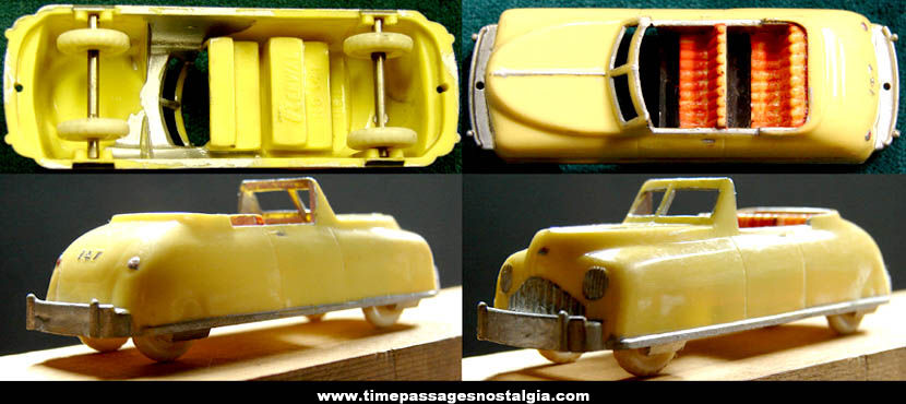 Old Yellow Plastic Renwal Toy Convertible Car
