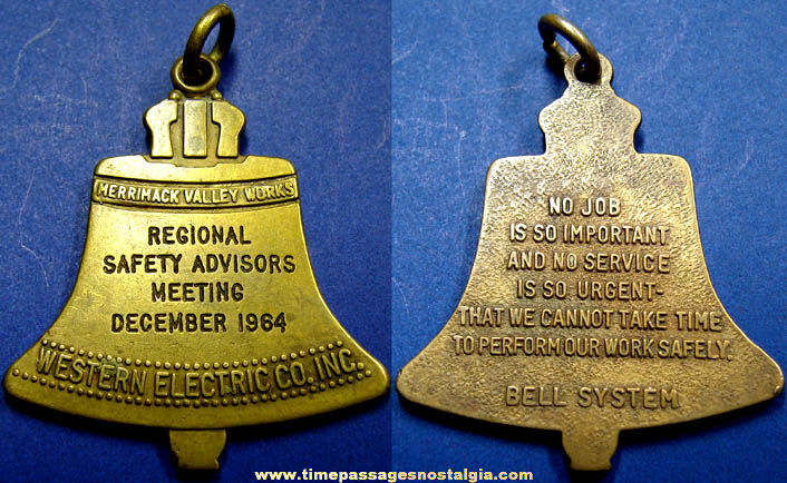 1964 Western Electric Bell System Safety Advertising Key Chain Fob