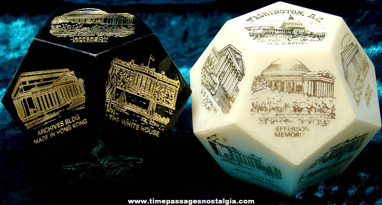 (2) Old Matching Washington D.C. Advertising Souvenir Paper Weights