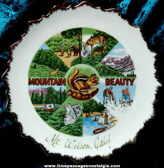 Colorful Old Mt. Wilson California Advertising Souvenir Plate
