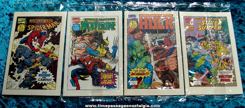 (8) Unopened 1993 Superheroes Drakes Cakes Premium Miniature Marvel Comic Books