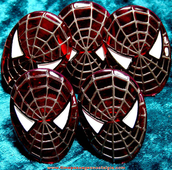 (5) Unused 2004 Spiderman Marvel Super Heroes Character Toy Rings