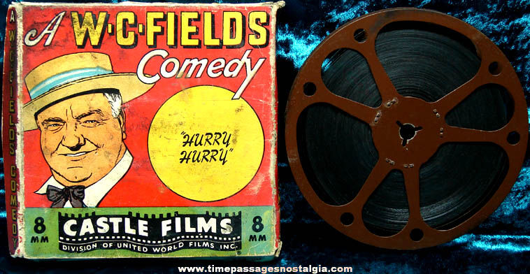 Old Boxed W. C. Fields Hurry Hurry 8mm Castle Movie Film