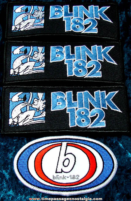 (4) Colorful Old Unused Blink-182 Embroidered Advertising Cloth Patches