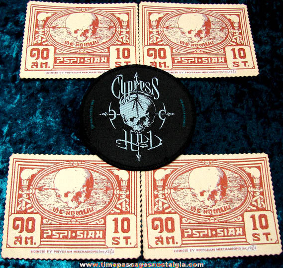 (5) 1990s Unused Cypress Hill Embroidered Advertising Cloth Patches