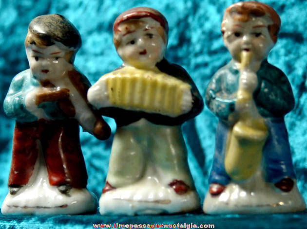 (3) Different Old Porcelain Musician Figurines
