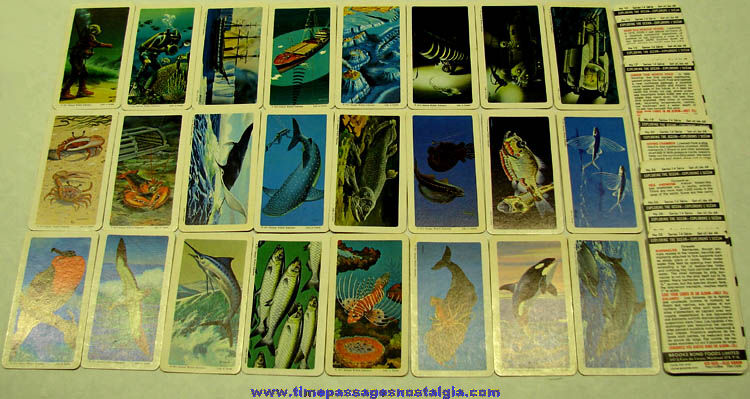 Set of (48) 1971 Brooke Bond Tea & Coffee Exploring The Ocean Premium Trading Cards