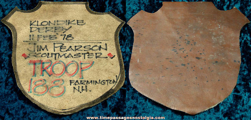 1978 Farmington New Hampshire Klondike Derby Leather Boy Scout Scoutmaster Patch