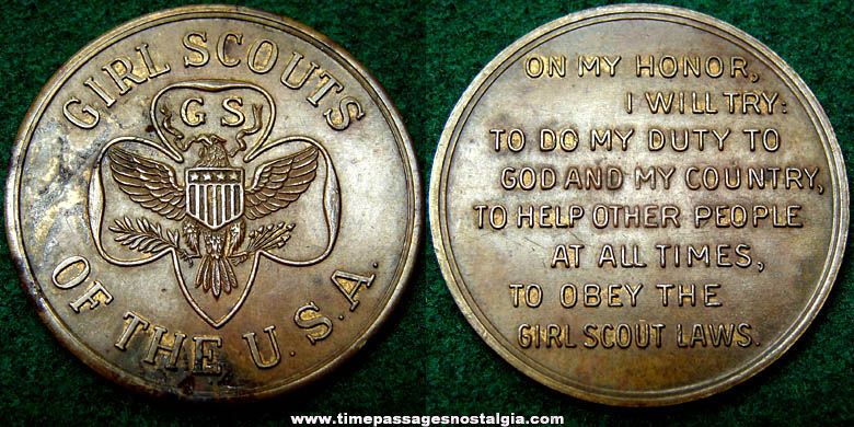 Old Girl Scouts of The U.S.A. Motto Token Coin