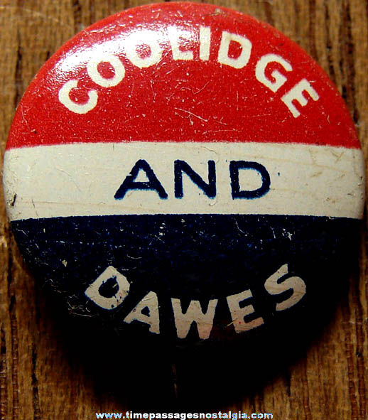 1924 Calin Coolidge - Charles Dawes Political Campaign Pin Back Button