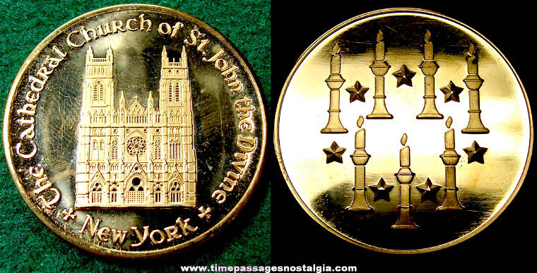 Old New York Cathedral Church of St. John The Divine Souvenir Medal Coin