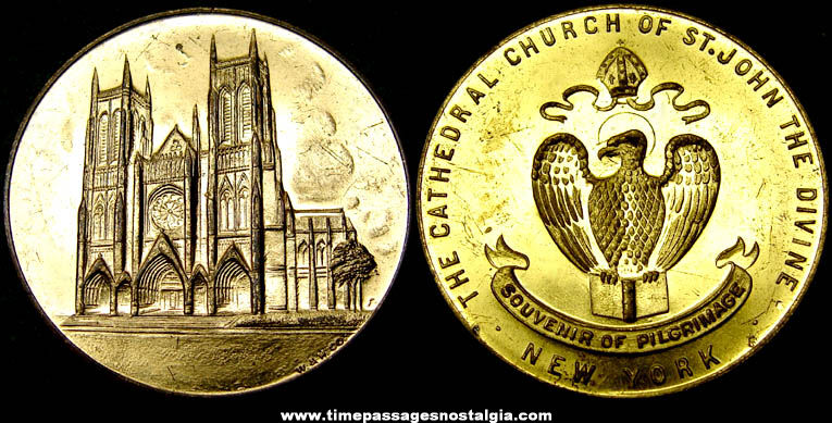 Old New York Cathedral Church of St. John The Divine Souvenir Medal Coin
