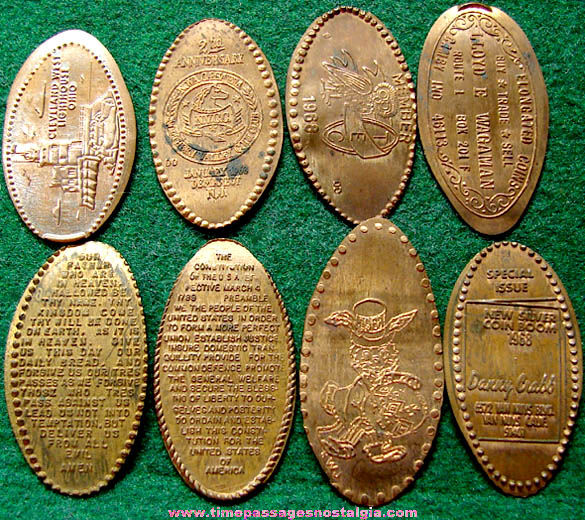 (8) Old Advertising & Souvenir Elongated Cents