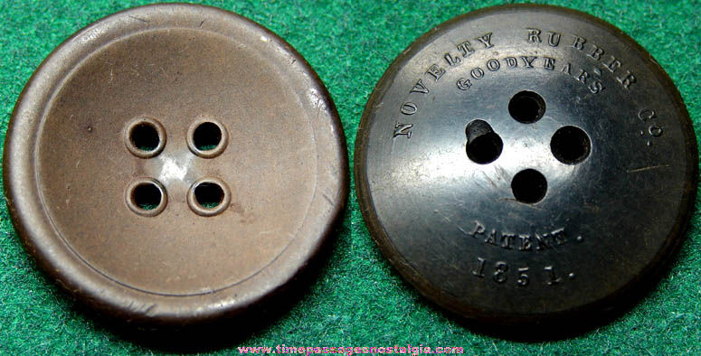 Early Goodyear Novelty Rubber Company Advertising Clothing Button