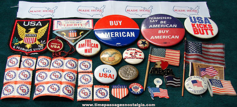 (46) Small Old Pro America & American Flag Items