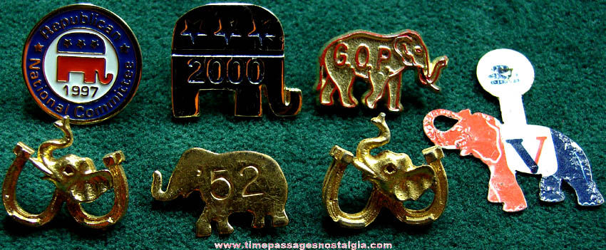 (7) Old American Republican Party Political Campaign Pins