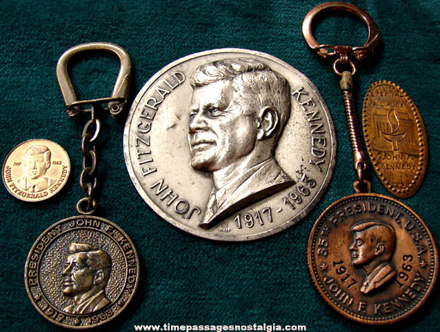 (5) Small Old U.S. President John F. Kennedy Political Items