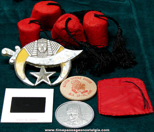 (9) Small Old Shriners Fraternal Items