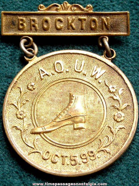1899 Ancient Order of United Workmen Brockton Massachusetts Medal