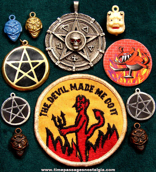 (11) Small Old Satan or Devil Related Items