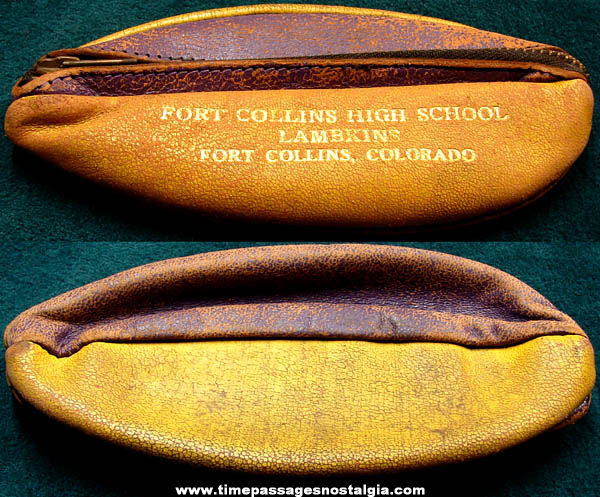 Old Fort Collins Colorado High School Leather Football Change Purse