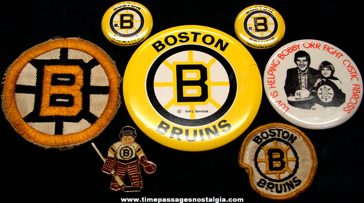 (7) Small Old Boston Bruins Hockey Advertising Items