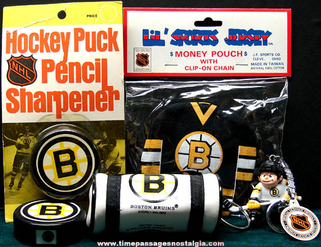 (5) Small Old Boston Bruins Hockey Advertising Items