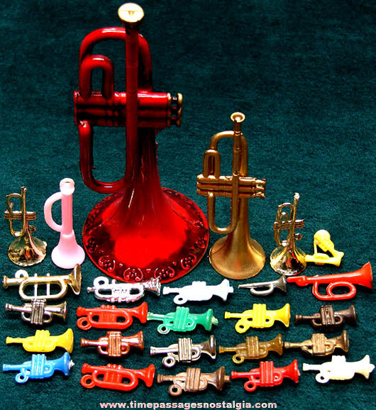 (27) Small Old Trumpet & Bugle Horn Related Items